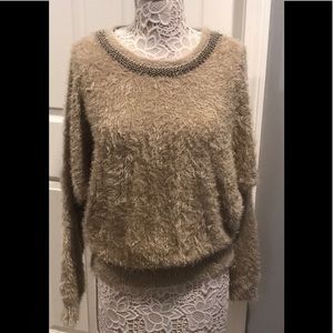Black rivet long sleeve sweater